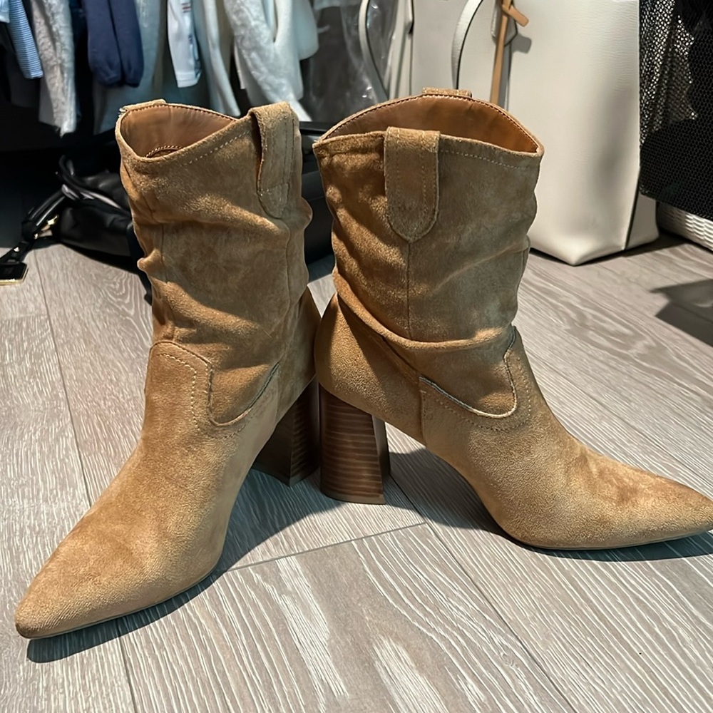 Brown Faux Suede Bootie